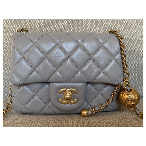 chanel pearl crush gray|Chanel mini flap bag outfit.